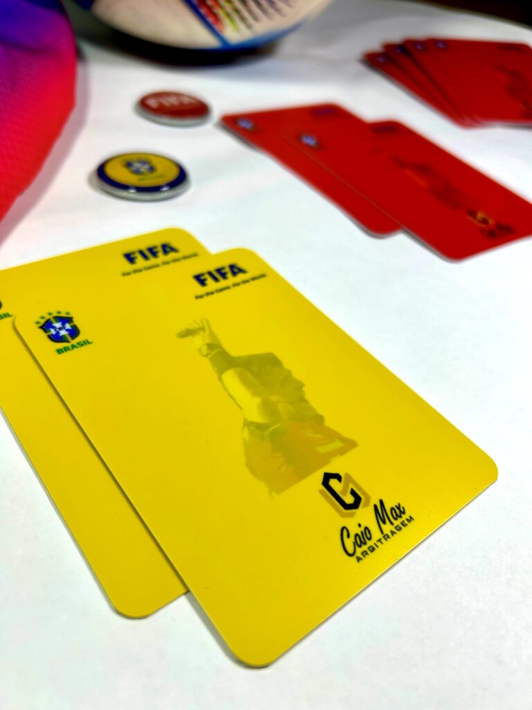 Cartão de árbitro personalizado em PVC